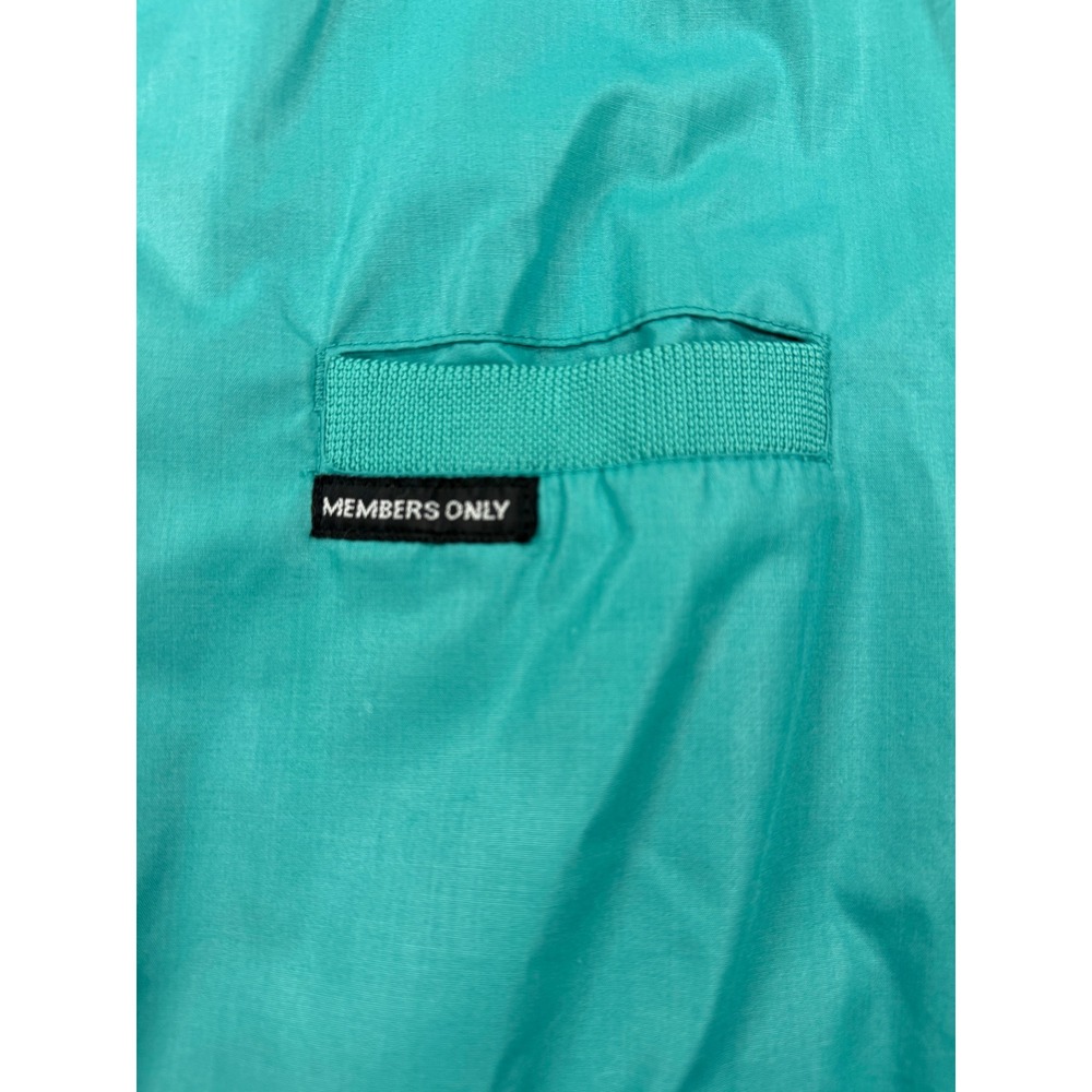 Vintage Members Only Racer Jacket Teal Turquoise 80s Bomber Coat Mens 42 - Picture 2 of 12